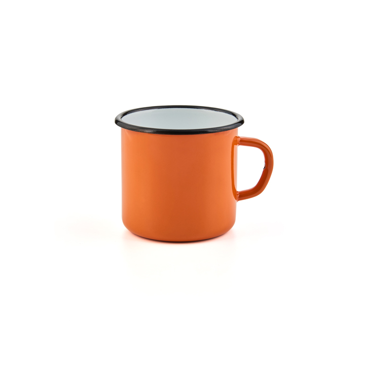 Emaille Tasse Becher Emailletasse orange