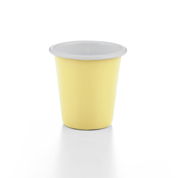 Emaille Becher konisch Buttermilk gelb 300ml Tumbler
