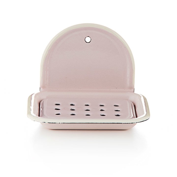 emaille seifenschale zum hängen rosa