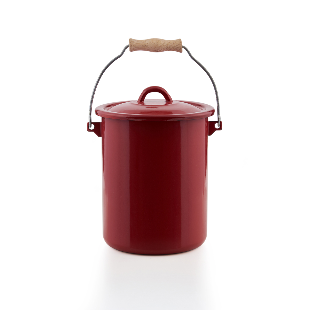 Emaille Eimer Bioeimer Komposteimer rot 3 Liter Krüger