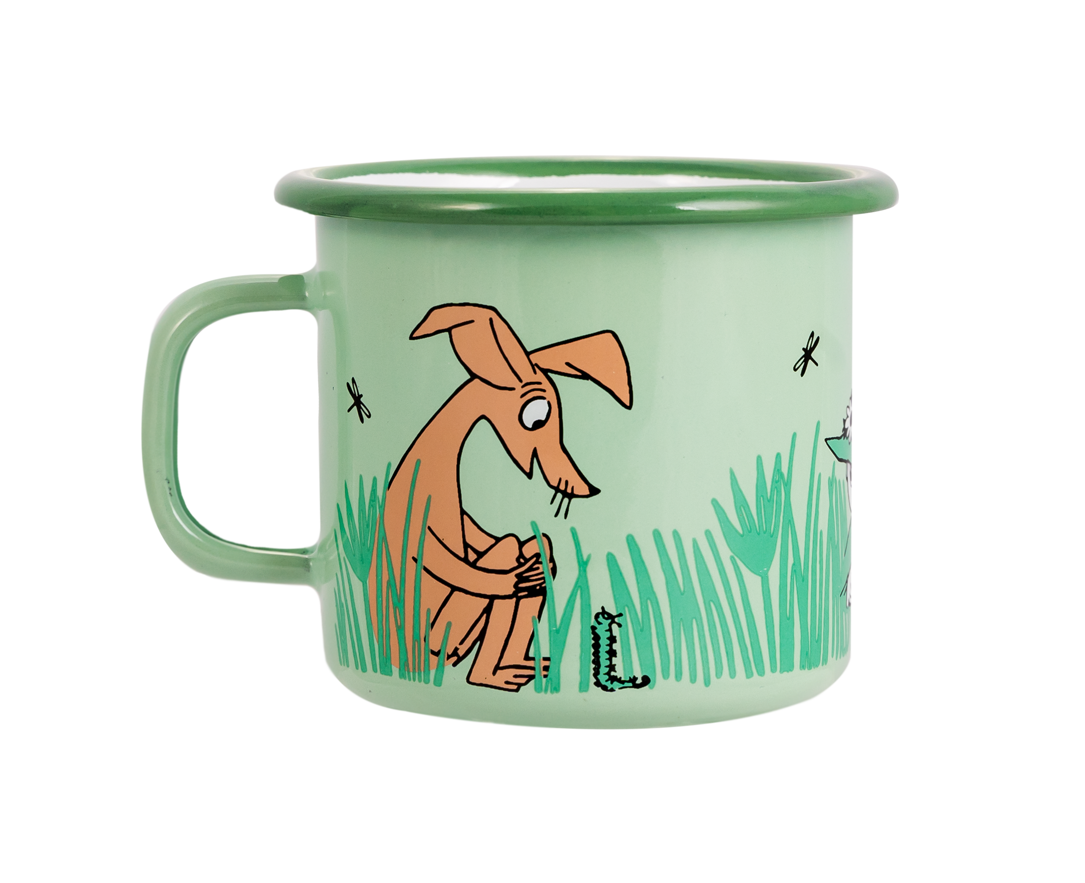 grüne Emaille Tasse mit Tier von Muurla