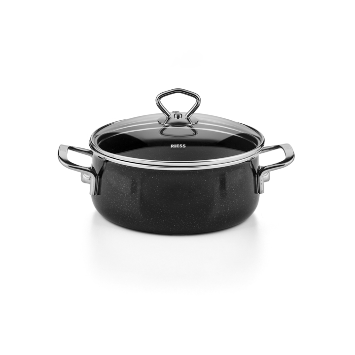 Riess Emaille Kasserolle Black Magic 1 Liter