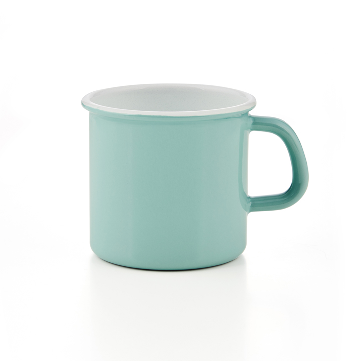 Riess Emaille Topf mit Bördel Nature Green Light Tasse Becher