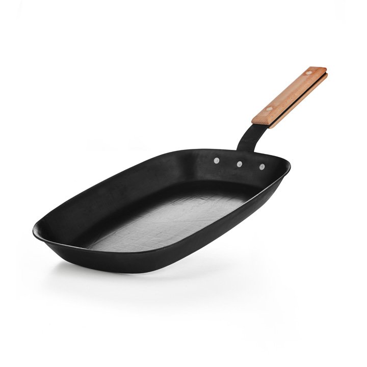 Helmensdorfer Hammer-geschmiedete Fischpfanne Eisenpfanne