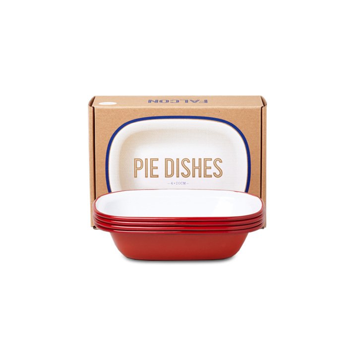 Falcon Emaille Pie Dish Ofenschalen Set rot