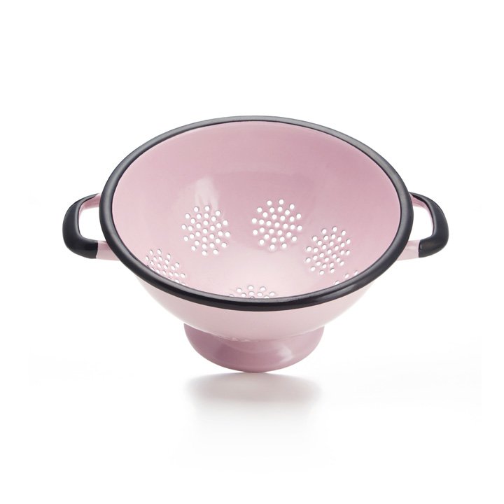Emaille Durchschlag Sieb Nudelsieb rosa