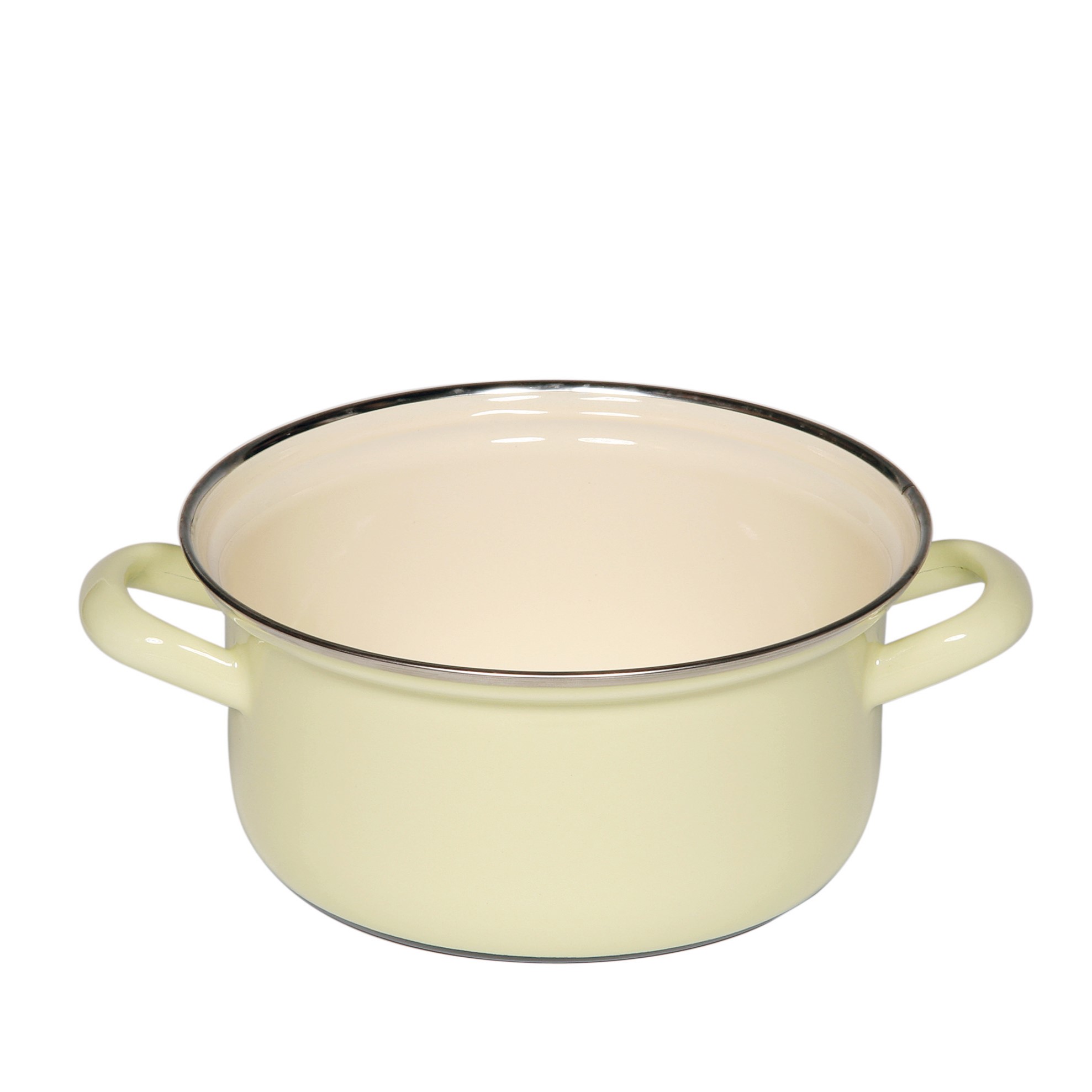 Kasserolle mit Chromrand gelb 1 Liter 16cm