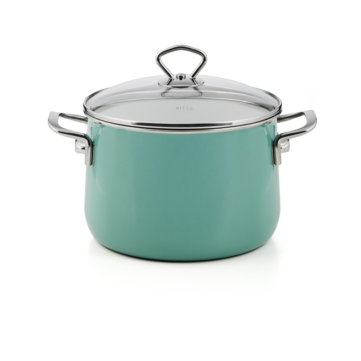 Riess Emaille Nature Green Medium Fleischtopf 4 Liter top 3000 