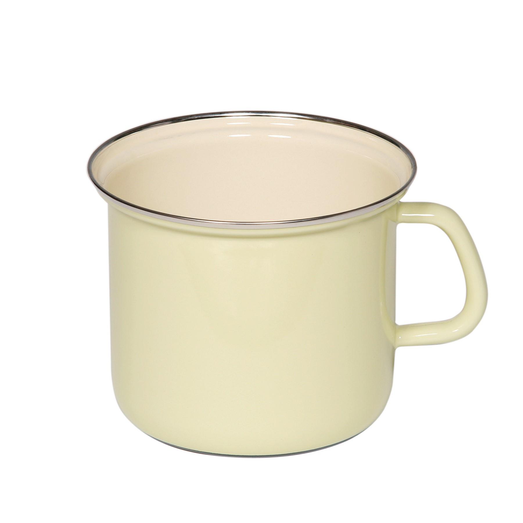 Topf mit Chromrand gelb 2 Liter 16cm