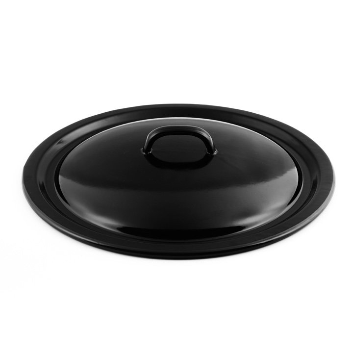 Riess Emaille Deckel schwarz 34cm für Schnitzelpfanne