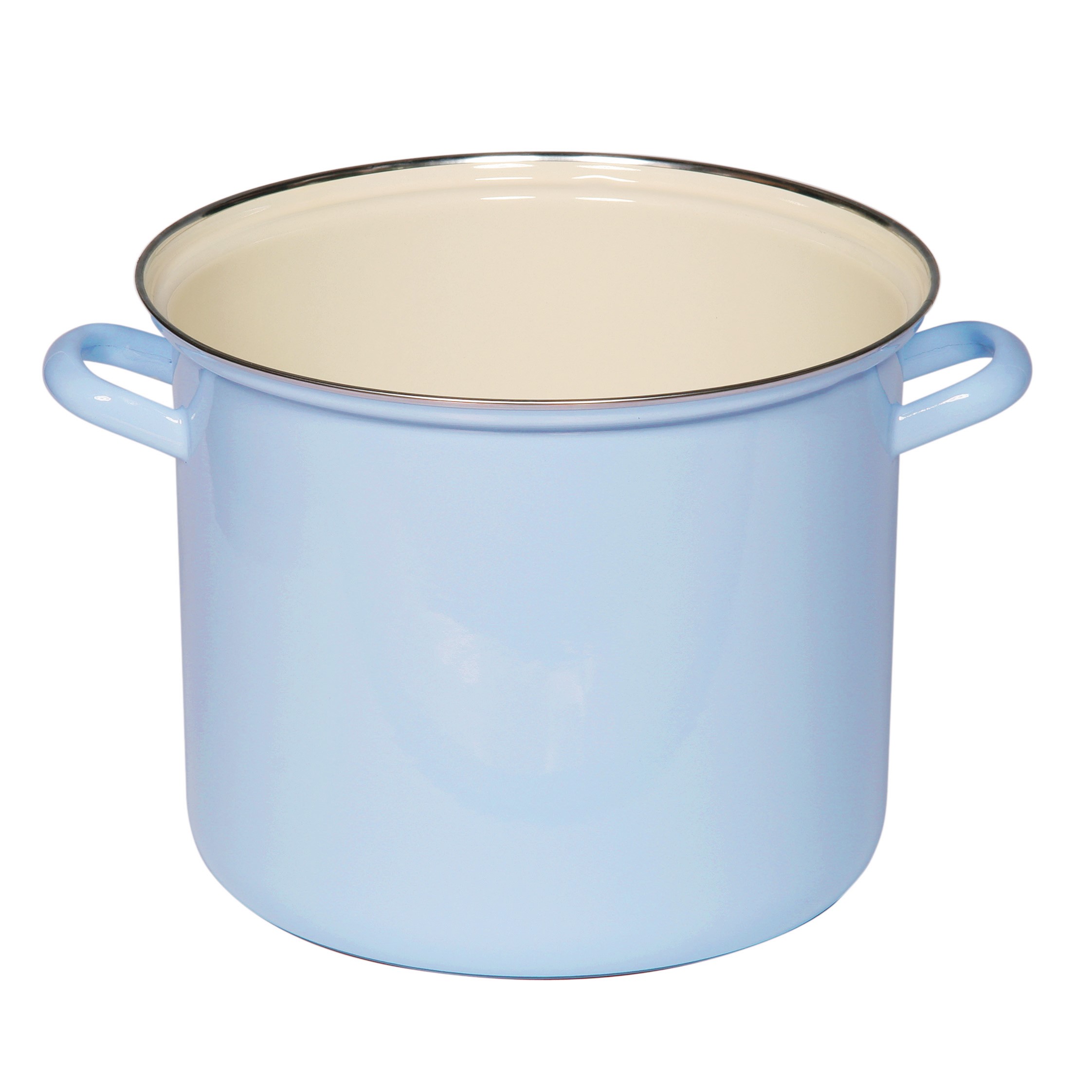 Topf mit Chromrand hellblau 8 Liter 24cm pastell