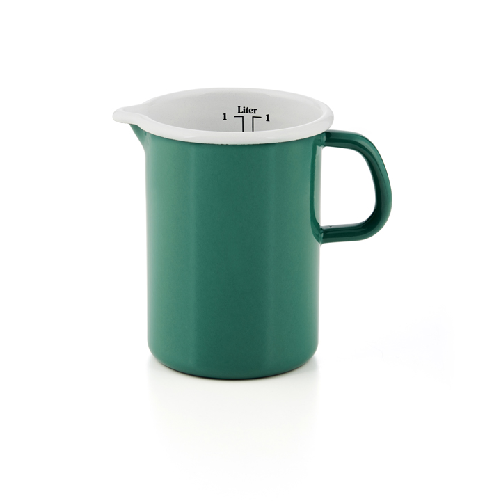Riess Emaille Küchenmaß Litermaß 1 Liter Nature Green Dark 