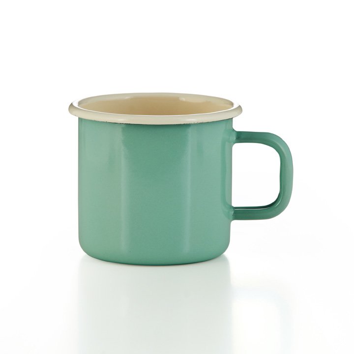 Emaille Tasse Becher mintgrün hellgrün