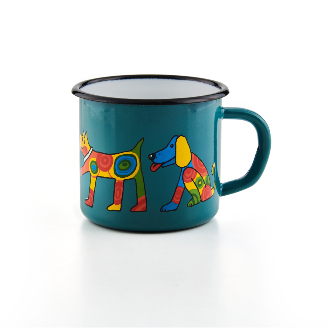 Kindertasse petrol 350ml Hund