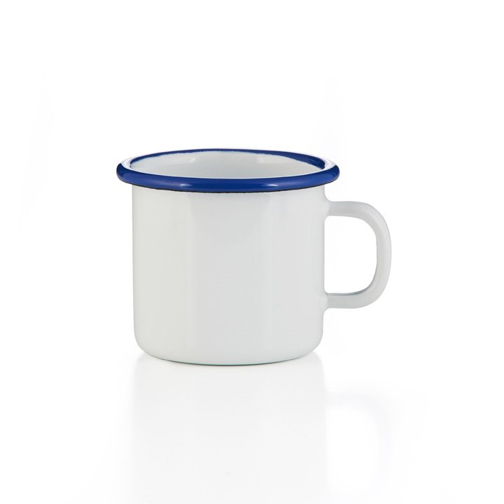 Emaille Tasse weiß Becher 