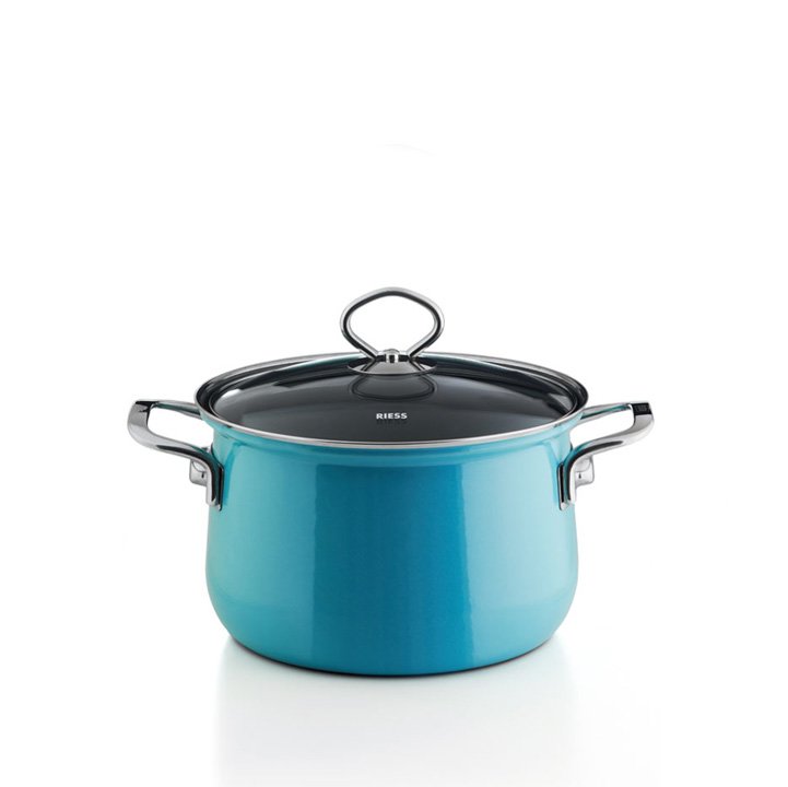 Riess Fleischtopf Kristallblau Emaille 1,5 Liter