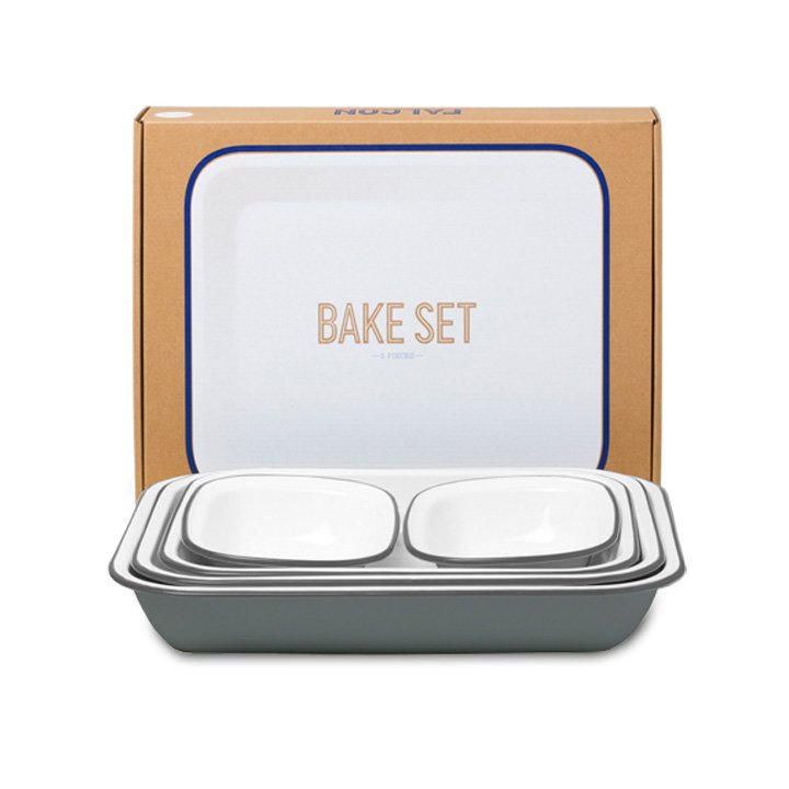 Falcon Emaille Bake Set grau