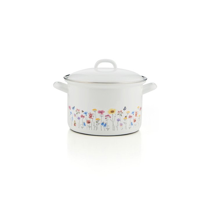 Riess Emaille Fleischtopf Flora 1,0 Liter
