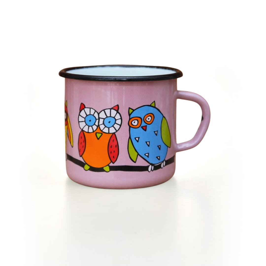 Kindertasse rosa 250ml Eule