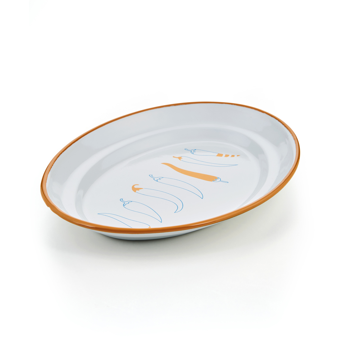 Emaille Platte Tablett oval Gemüseplatte Gastro