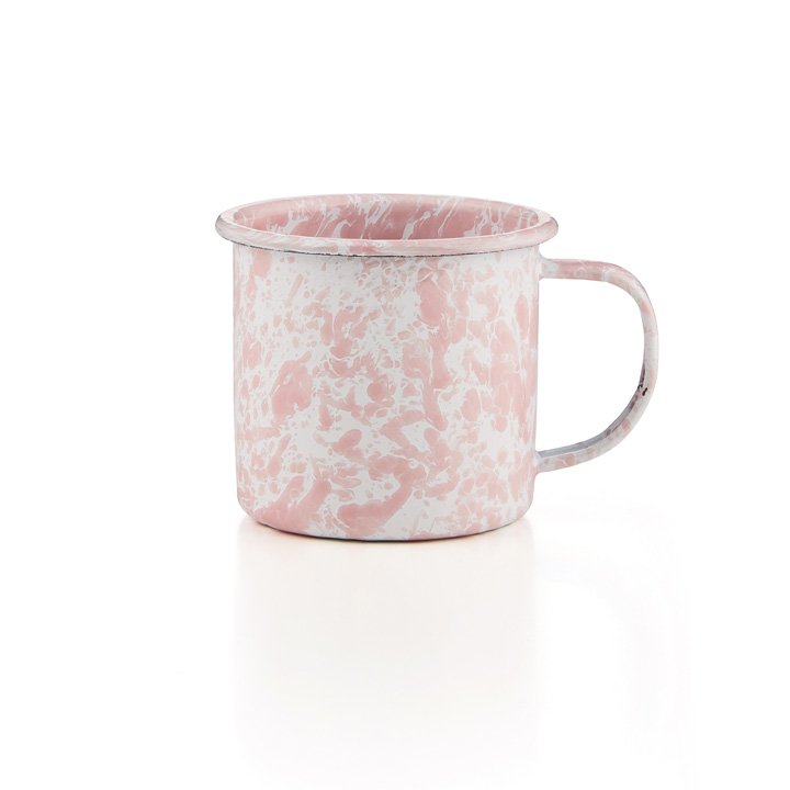Emaille Tasse Crow Canyon rosa Marmor