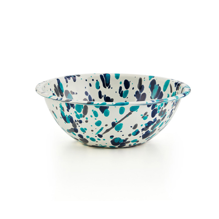 Crow Canyon Emaille Schüssel 15cm Marmor Blue Tides