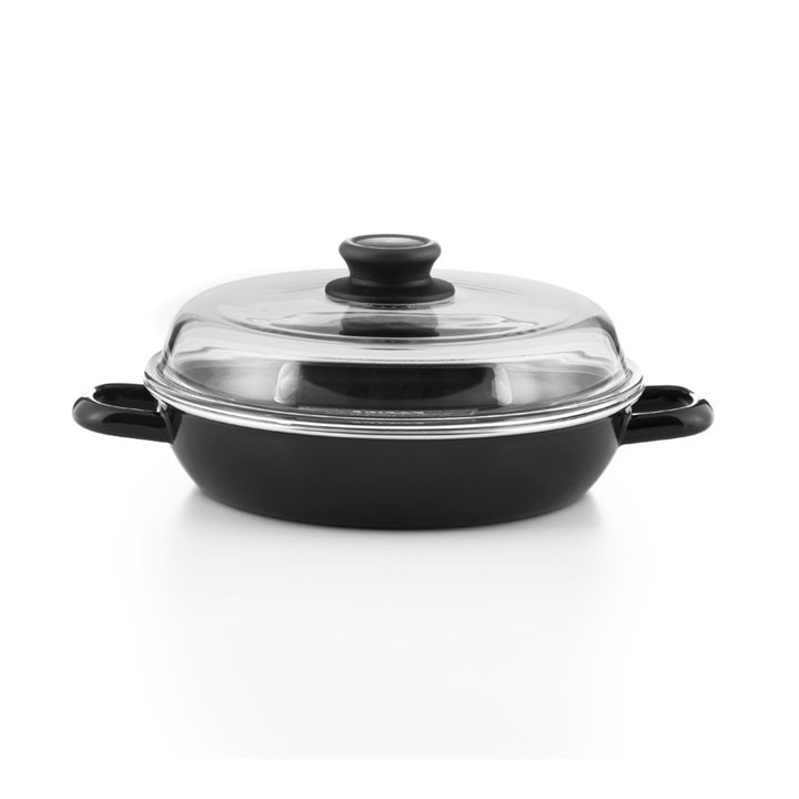 Emaille Riess Schmorpfanne mit glasdeckel 24cm