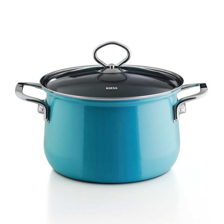 Riess Fleischtopf Kristallblau Emaille 6 Liter