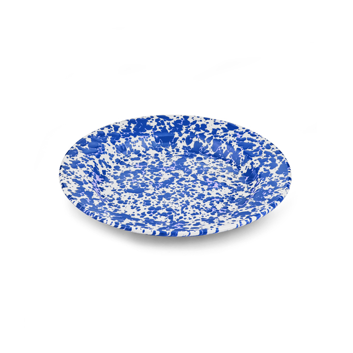 Crow Canyon Emaille Teller 20cm Marmor blau/weiß dinner plate