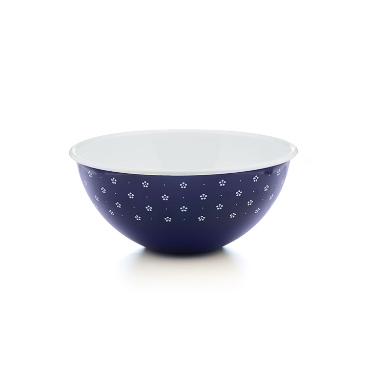Riess Emaille Obst-und Salatschüssel 26cm Blümchenblau