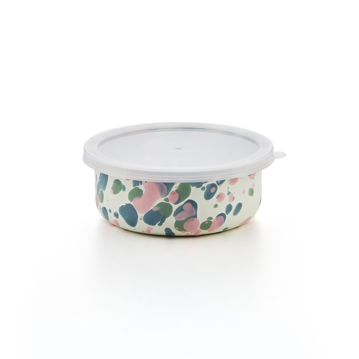 Crow Canyon Emaille Schüssel mit Deckel CATALINA Hibiscus Mint Marmor
