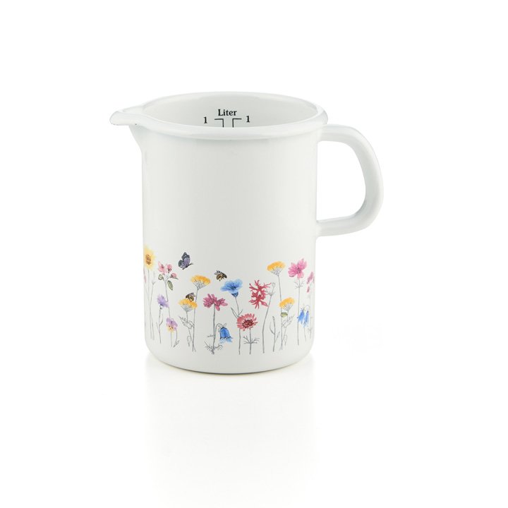 Riess Emaille Küchenmaß Messbecher Flora 1 Liter