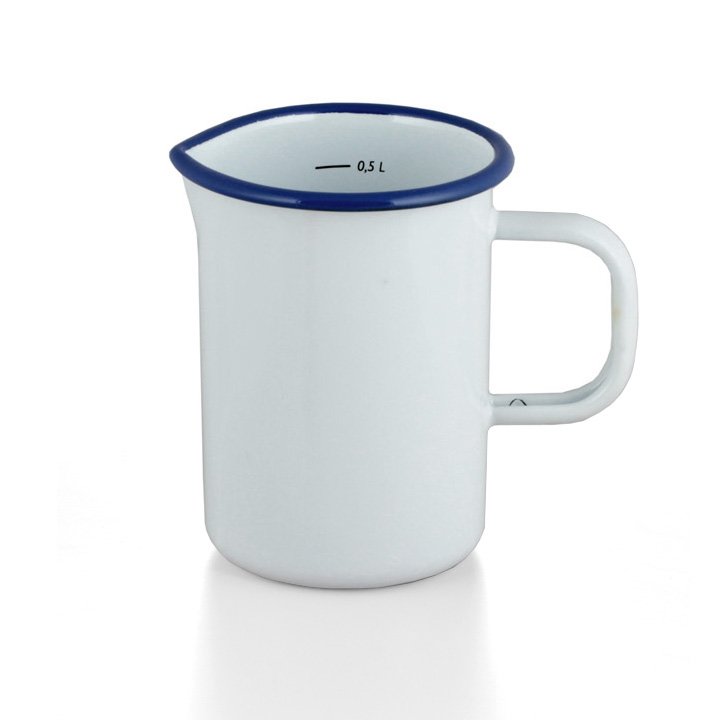 Emaille Litermaß meßbecher küchenmaß weiss