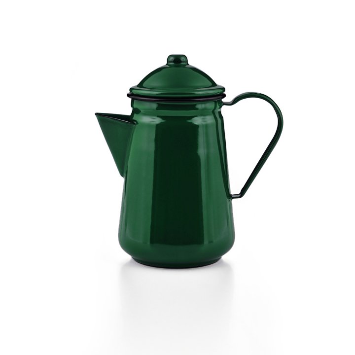 Emaille Kaffeekanne grün