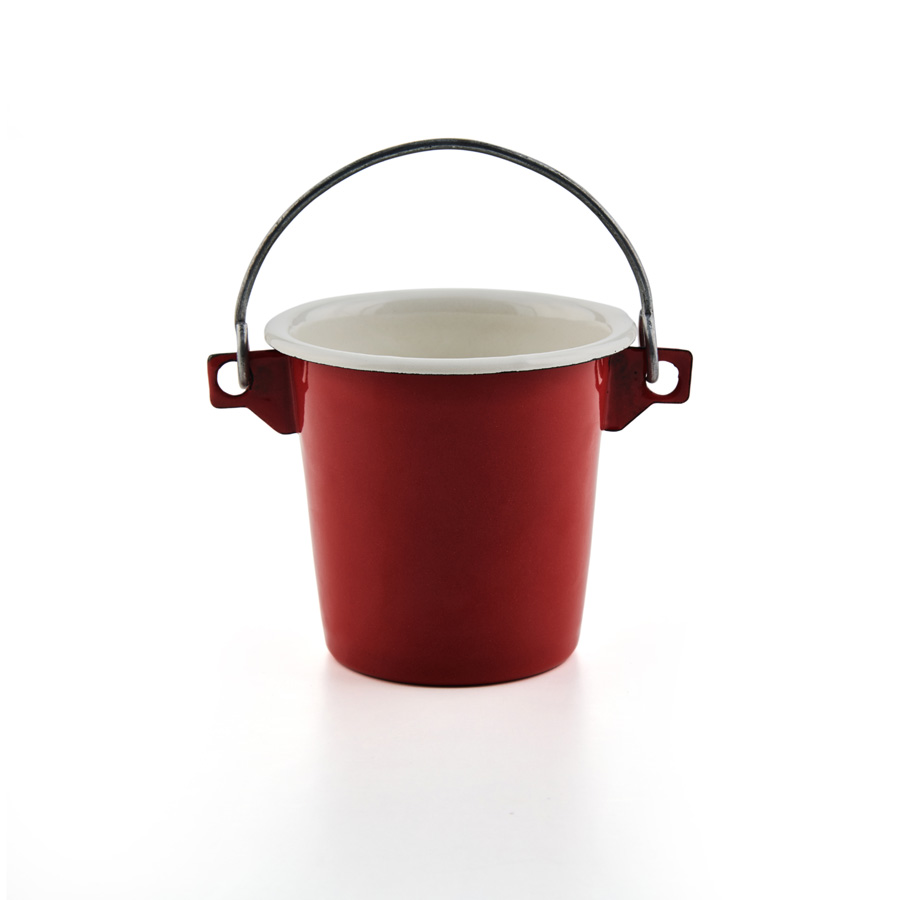 Emaille Eimer Kindereimer Mini Eimer rot