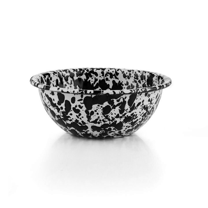 Crow Canyon Emaille Schüssel 15cm schwarzer Marmor