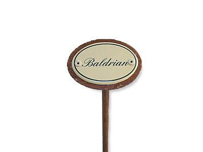 Emaille Kräuterstecker Kräuterschild Baldrian