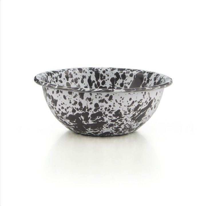 Crow Canyon Emaille Schüssel 15cm grauer Marmor
