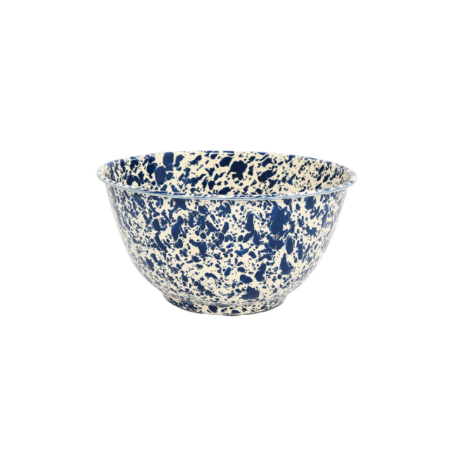 Emaille Schüssel 27cm Marmor navy/creme