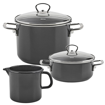 Riess Emaille Topfsets, Geschirr-Sets