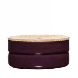 Vorratsdose mit Eschenholzdeckel 615ml Dark Aubergine