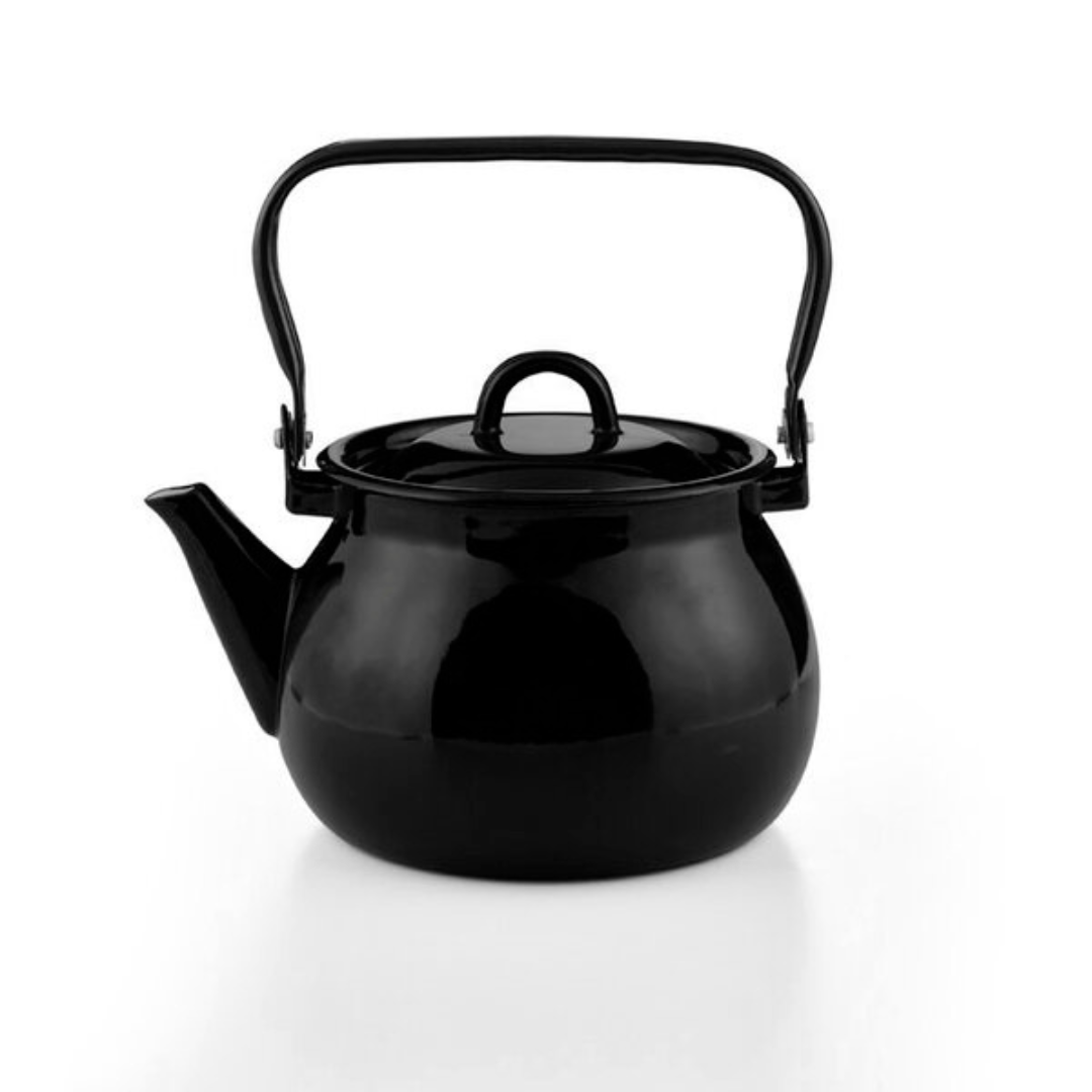 Emaille Wasserkessel 2,5 Liter schwarz
