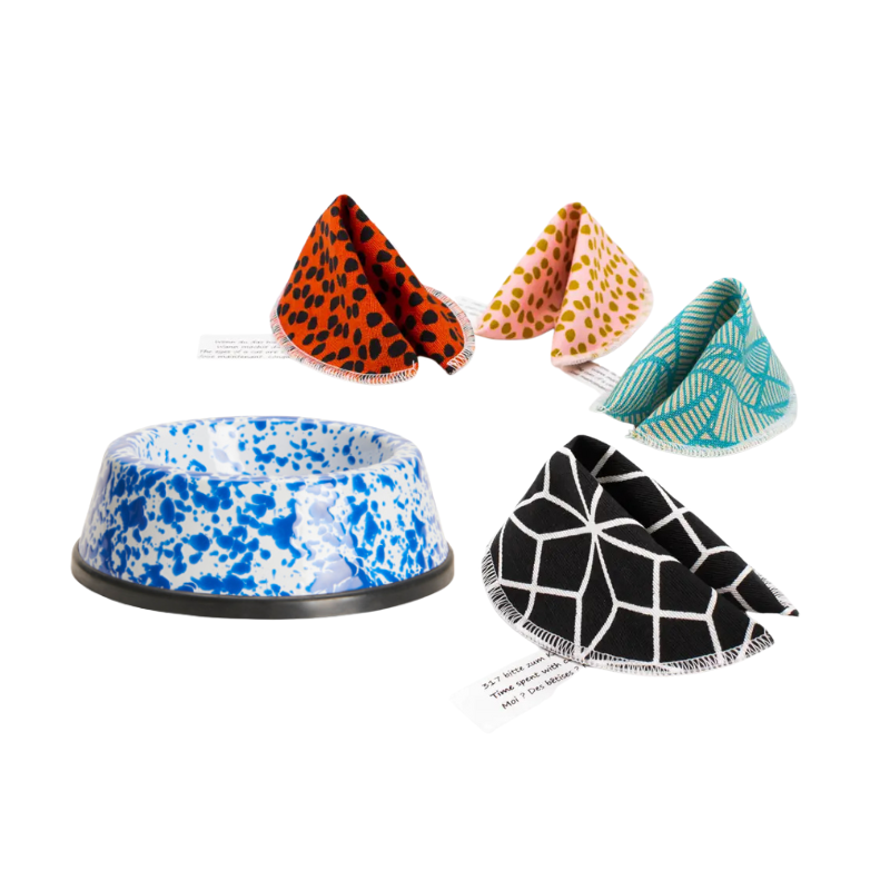 Katzenglück – Napf & Minze Duo Glückskeks blau/weiß 