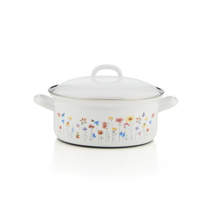 Riess Emaille Kasserolle Flora 2 Liter