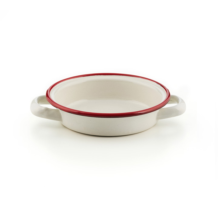 Emaille Eierpfanne Servierpfanne bordeaux