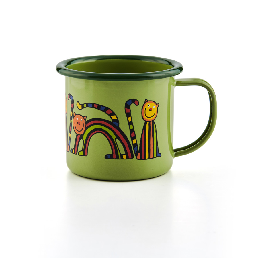 Emaille Becher Kindertasse grün 7cm