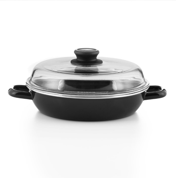 Emaille Riess Schmorpfanne mit glasdeckel 28cm