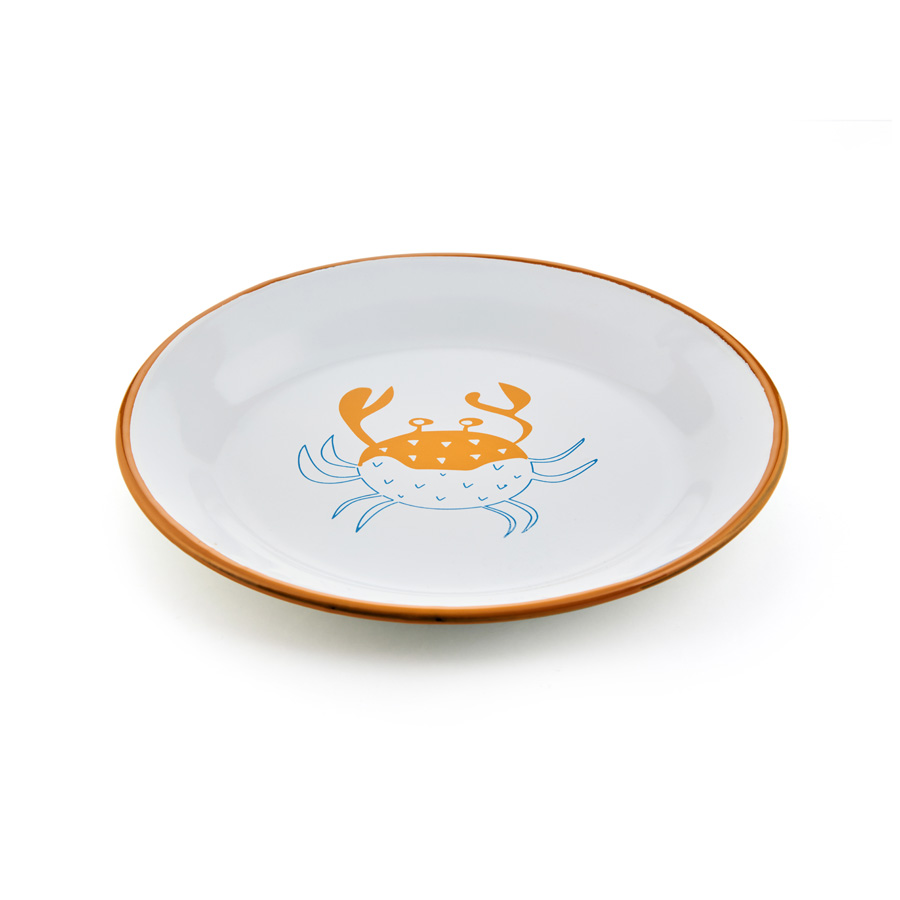 Emaille Teller Meeresfrüchteplatte Tablett Gastro Seefood