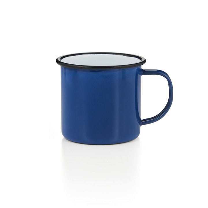 Emaille Tasse Becher blau 