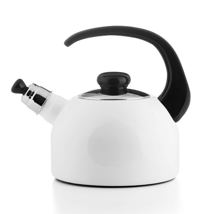Riess Emaille Flötenkessel weiß Wasserkessel 2 Liter